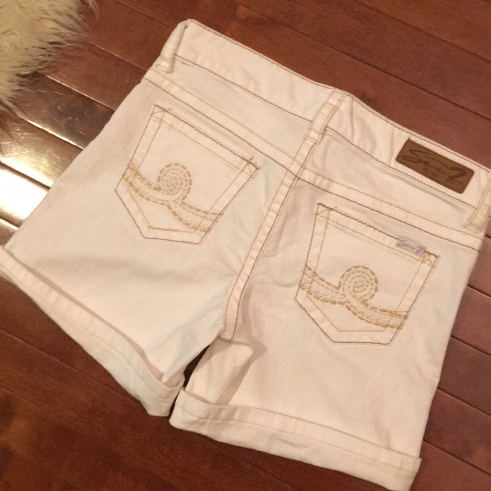 Seven 7 white jean shorts